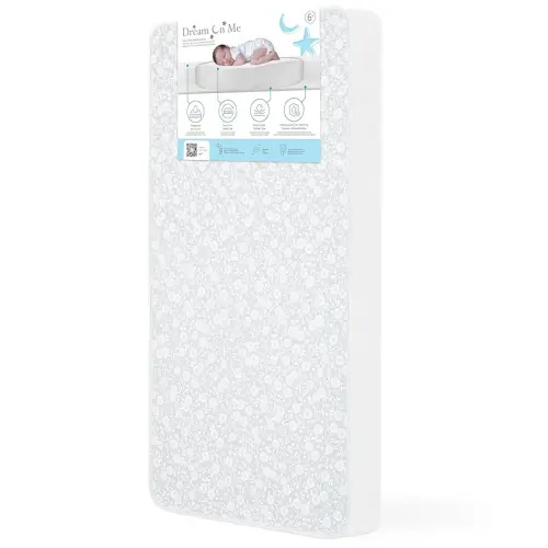 Dream On Me Breathable Little Baby 6” Full Size Firm Fiber Crib and Toddler Bed Mattress | Greenguard Gold Certified | Certi-PUR US Layers | Breathe-Flow Technology | Waterproof Cover |