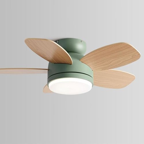 Flush Mount 38in Ceiling Fan with Light 6 Speed Quiet Green Ceiling Fans Remote LED Ceiling Lights Fan Lighting Timing Reversible Fan Light for Bedroom Kids Room Lounge