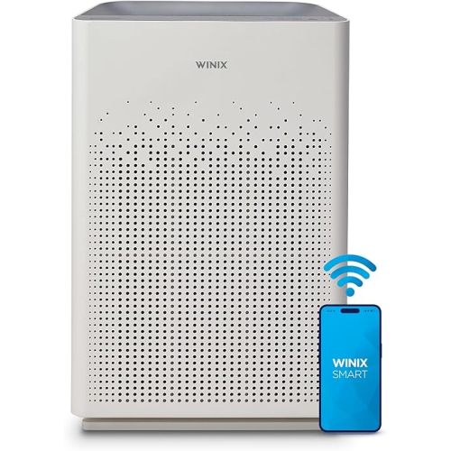 WINIX AM90 Air Purifier for Home Large Room Up to 1740 Ft² in 1 Hr With Air Quality Monitor, True HEPA, Carbon Filter and Auto Mode, Captures Pet Allergies, Smoke, Dust