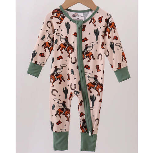 Green Cowboy Bamboo Zip Up