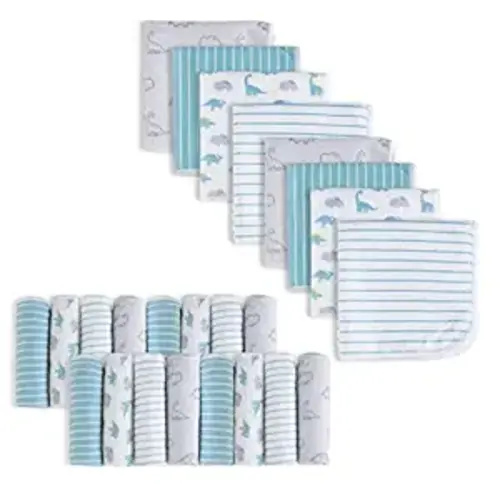 Softan Baby Washcloths, 24Pack Baby Wash Cloths Extra Soft & Ultra Absorbent, Baby Towels and Washcloths Face Towel Unisex for Boys Girls Face & Body, Washclothes Gentle on Sensitive Skin, 9''x 9''