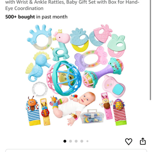 15PCS Rattles for Babies 0-6 Months - BPA-Free Baby Rattles 0-3, 6-12 Months for Newborn Soft Teething Toys Infant Toys with Wrist & Ankle Rattles, Baby Gift Set with Box for Hand-Eye Coordination