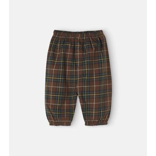 Baby plaid cotton pants