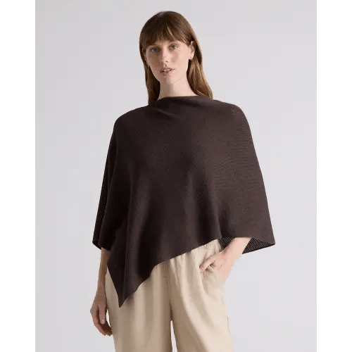 Lightweight Cotton Cashmere Nursing Shawl in Mocha Heather