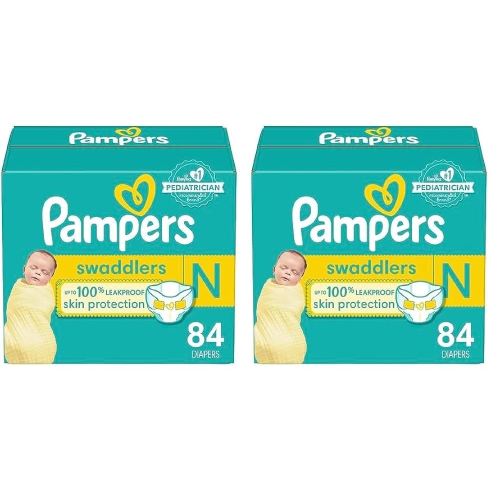 Pampers Swaddlers Newborn Diaper Size 0 84 Count (Pack of 2)