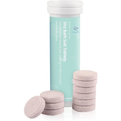 Sitz Bath Salt Tablets for Postpartum Care | Postpartum Essentials Pack of 10 Sitz Bath for Postpartum Care | Postpartum and Hemorrhoids Recovery | Natural Salts & Minerals Postpartum Bath Soak