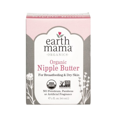 Organic Nipple Butter Breastfeeding Cream by Earth Mama | Lanolin-free, Safe for Nursing & Dry Skin, Non-GMO Project Verified, 2-Fluid Ounce