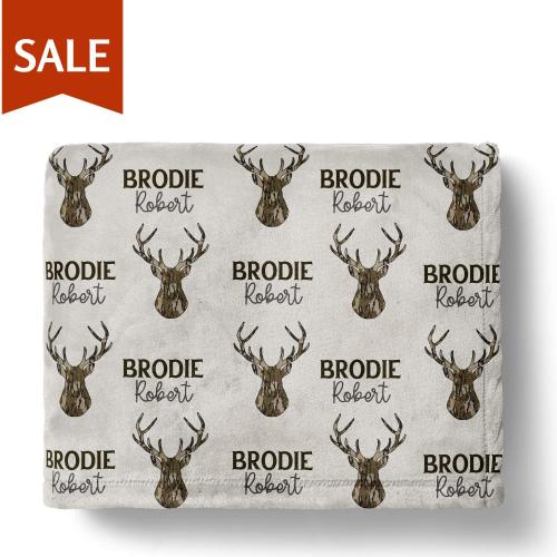 Deer Hunting Boy Baby Blanket Personalized Deer Baby Blanket Deer Baby Shower Gift Newborn Toddler Baby Hunting Gift Baby Deer Swaddle