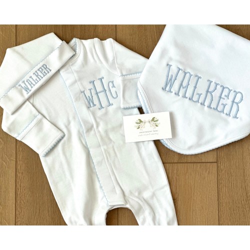 Custom 100% Pima Cotton Baby Blanket with Picot Trim Edges Monogrammed Personalized