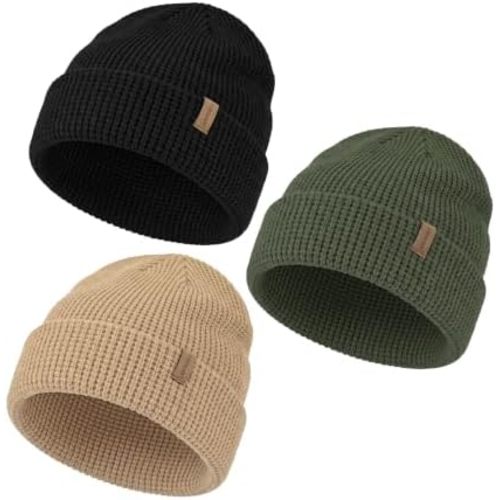 Paquete de 3 gorros de invierno para bebés, gorros de punto cálidos para niños y niñas