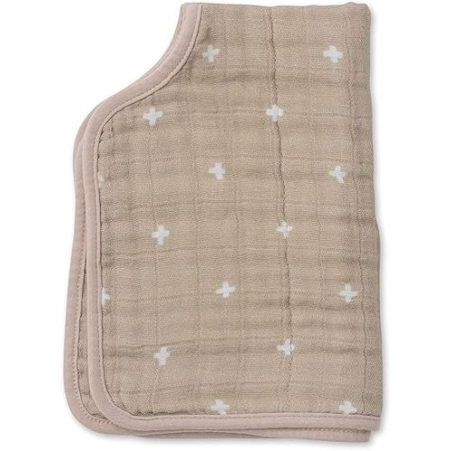 Little Unicorn Ultra-Absorbent Premium Burp Cloth | Soft on Baby's Skin | Larger Size | Ergonomic Design (Taupe Cross)
