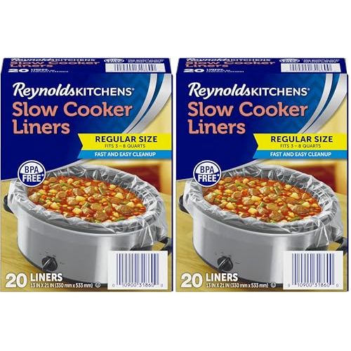 Reynolds Kitchens Slow Cooker Liners, Regular (Fits 3-8 Quarts), 20 Count (Pack of 2)
