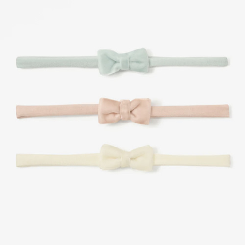 Velvet Bow Headband Set 3Pk – Elegant Baby