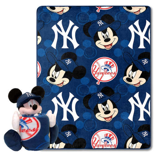 MLB New York Yankees Mickey Mouse HUGGER Blanket and Plush Stuffed Toy