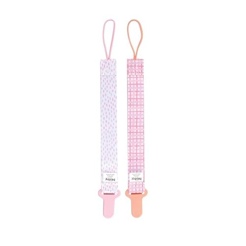 Nuby Infant's 2-Pack Pacifinder Pacifier Clips, Colors May Vary