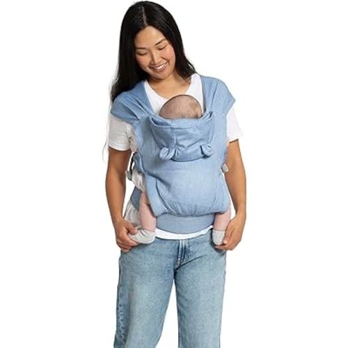babyGap by Delta Children Legacy 3-in-1 Baby Carrier – Newborn to Toddler (Holds 7.5 to 25 lbs.), Face-in and Face-Out Baby Carrier Wrap with Lumbar Support, Ergonomic, Chambray