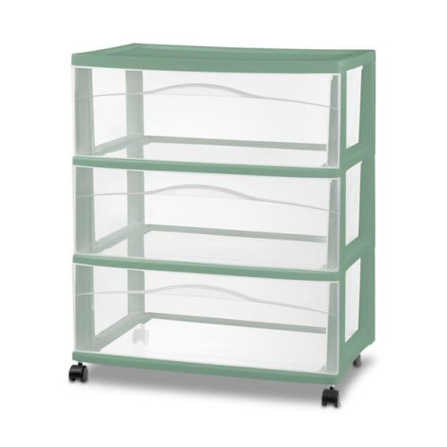 3 Drawer Wide Cart Versatile Green - Brightroom™