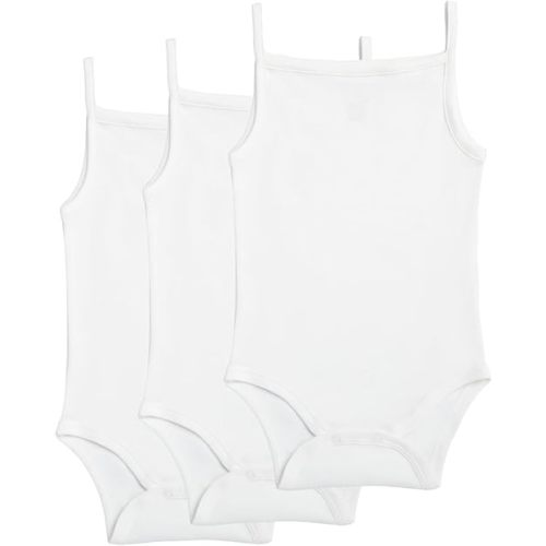 Baby Sleeveless Cami Onesie 100% Organic Pima Cotton Camisole Bodysuit, Infant Unisex Sizes 0-24 Months