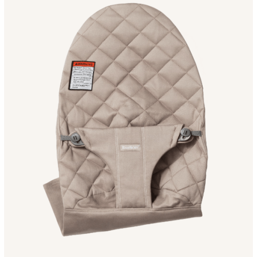 BabyBjörn Extra Fabric Seat for Bouncer Bliss - Sand Gray, Woven Classic Quilt