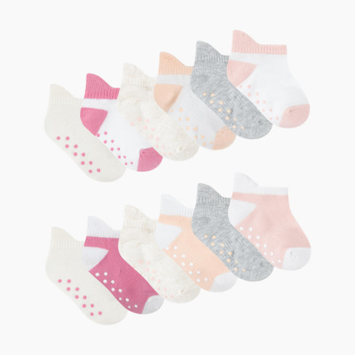 Huggies Gripper Socks (12 Pack) - Lotus/Pink, 0-6 M