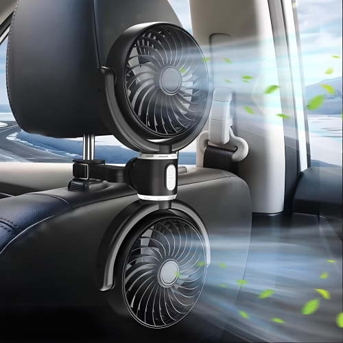 Dual Head Car Fan, USB Cooling Fans for Backseat