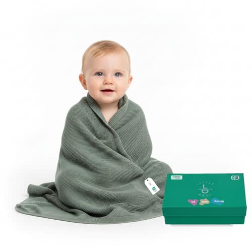 Hypoallergenic Baby Blanket - 30x40 Inches Green, Oeko-TEX® Certified, Thermal-Regulating, Soft Knit for Girls & Boys - Swaddle or Toddler Blanket, Dua | Oeko-Tex certified, thermal-regulating and hypoallergenic, swaddle and receiving blanket for newborns