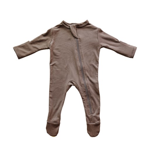 Cozy Zipper Footie Sleeper | Brown Sugar | LITTLEMISSDESSA