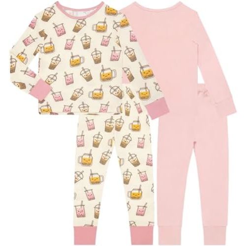 hibshaby Rayon of Bamboo Kid Clothes Top and Bottom Sets - Toddler Boys Girls Matching Outfits of Cute Print and Solid Colors