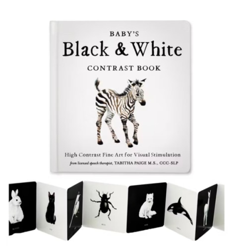 Baby's Black and White Contrast Book: High-Contrast Art for Visual Stimulation at Tummy Time (Tabitha Paige Children's Book Series)