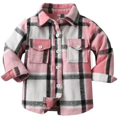 Kids Baby Boy Girls Hoodie Plaid Flannel Hooded Jacket Long Sleeve T-Shirt Tops Kid Clothes Fall Winter Clothes Outfits
