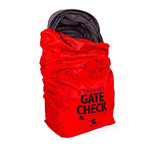 J.L. Childress Disney Baby Gate Check Travel Bag Single & Double Strollers | AirTag compatible, Mickey Mouse Gate Check Bag keeps strollers clean, protected & identifiable when airport gate checking
