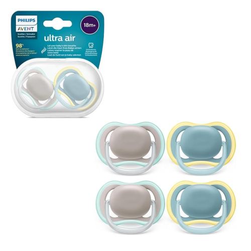 Philips Avent Ultra Air Pacifier 18m+, Beige/Dawn, 4 pack, SCF349/25