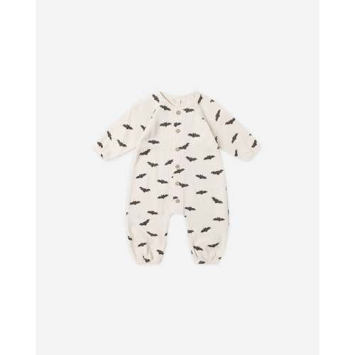 Waffle Long Sleeve Jumpsuit || Bats – Quincy Mae