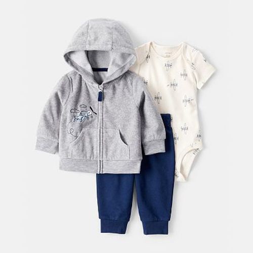 Baby Boy Carter's 3-pc. Airplane Cardigan, Bodysuit & Pant Set