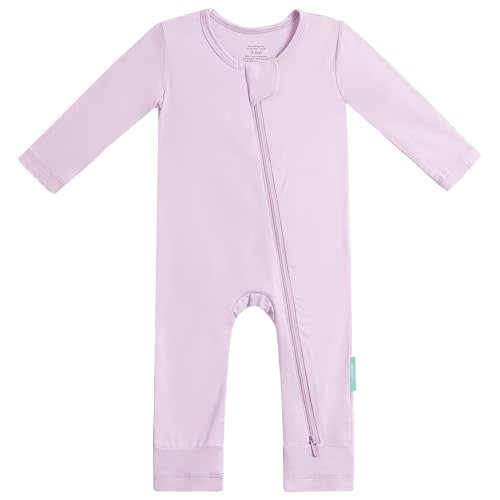 PurComfy Baby Long Sleeve Romper Jumpsuit, Premium Soft Rayon One Piece Pajamas Boy Girl 2-Way Zipper Coverall Sleeper