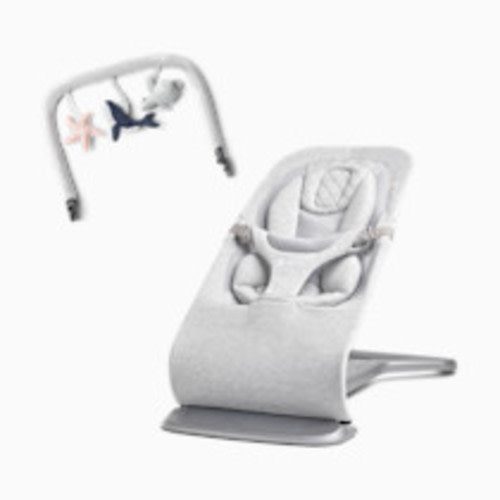 Ergobaby Evolve Bouncer & Toy Bar Bundle - Light Heather Grey
