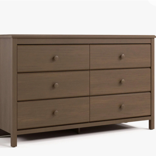 Storkcraft Alpine 6-Drawer Dresser (White) – GREENGUARD Gold Certified, White Dresser for Bedroom, Kids & Nursery Storage Drawers, Safety Interlocking Drawers, Pre-Installed Tracks, Kids Bedroom