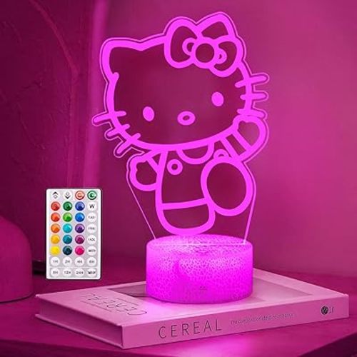 16 Colors Cartoon Night Light, Anime Charater Change Decor Lamp with Remote, Dim, Timer,Fans Kids Gifts for Christmas Birthday Boys Girls