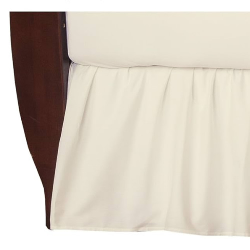 American Baby Company 100% Natural Cotton Percale Ruffled Crib Skirt, Cream, 52"L x 28"W + 13.5"