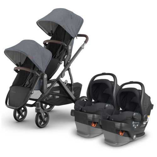 UPPAbaby Vista V3 Twin Stroller with RumbleSeat V3 + Mesa V2 Travel System Bundle - Julian / Jake