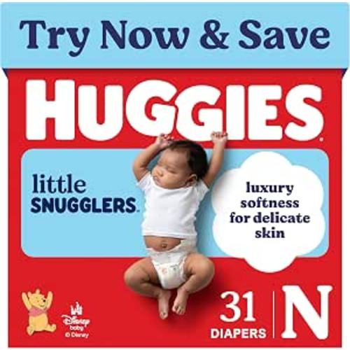 Huggies Little Snugglers Newborn Diapers, 31 Count