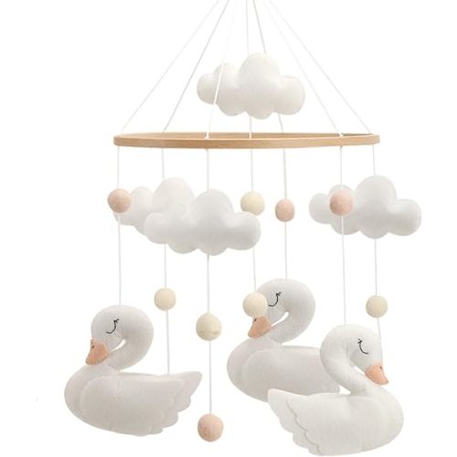 Swan Baby Mobile Nursery Baby Girl Mobile Crib Mobile for Girl