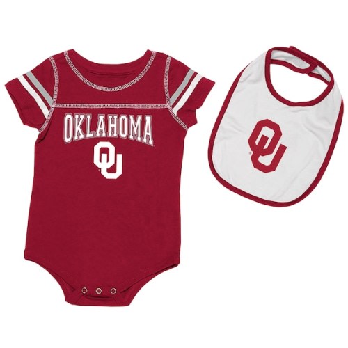 Newborn & Infant Colosseum Crimson/White Oklahoma Sooners Chocolate Two-Piece Bodysuit & Bib Set