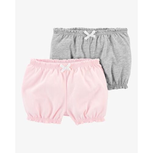 Baby Girl 2-Pack Bubble Shorts - Pink/Grey | Carter's