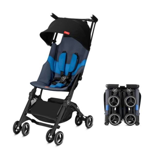 Goodbaby Pockit + All Terrain Stroller - Blue: Lightweight, Foldable with Canopy, 55 lbs Carrying Capacity