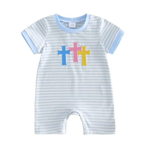 Newborn Baby Boy Clothes Truck Jumpsuit Striped Waffle Knit Romper One Piece Fall Winter Outfits