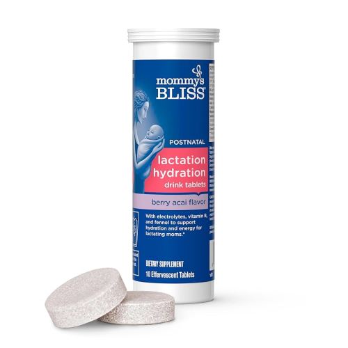 Mommy's Bliss Lactation Hydration Drink Tablets, Berry Acai Flavor, Electrolyes + B Vitamins, 1 Pack (10 Tablets)