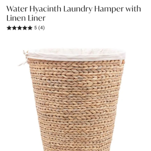 Water Hyacinth Laundry Hamper with Linen Liner