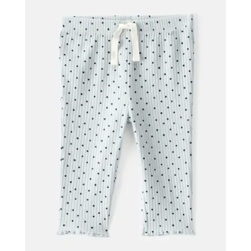 Baby Girl Polka Dot Print Cotton Pull-On Pants - Blue | Carter's