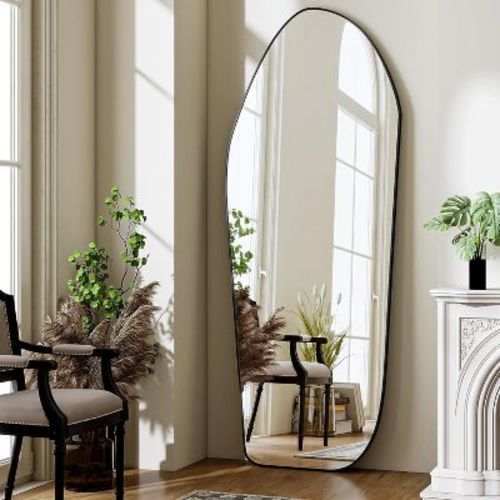 BEAUTYPEAK Irregular Full Length Mirror - 67x24 Inch Black